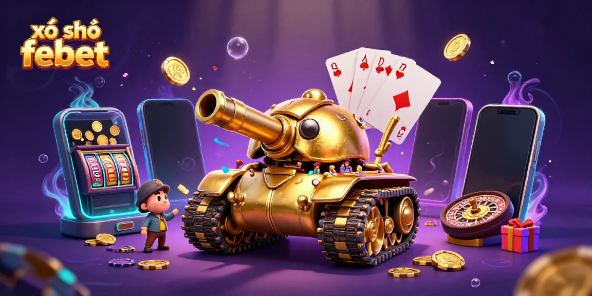Play exciting xổ số febet with gold coins and dynamic casino elements in a vibrant 3D scene.