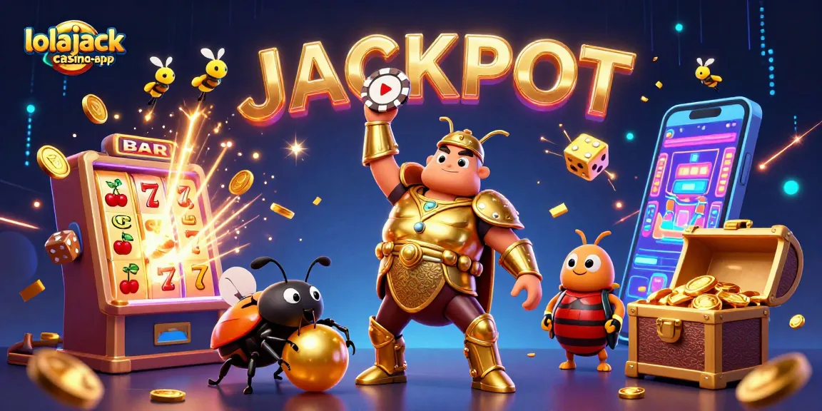Experience excitement at lolajack casino-app with vibrant characters and thrilling casino elements.